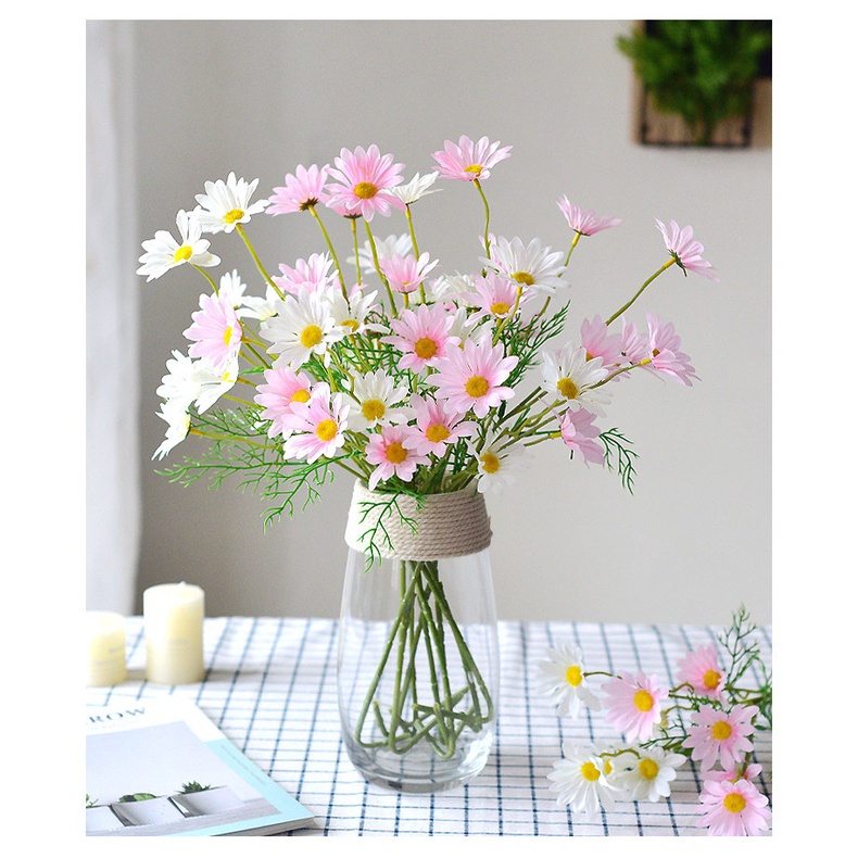 [NEW] Buket Bunga Daisy Artificial Krisan Flower Bunga Matahari Palsu Plastik Plastic Bouquet Hiasan Wedding Decor Daisies Tanaman