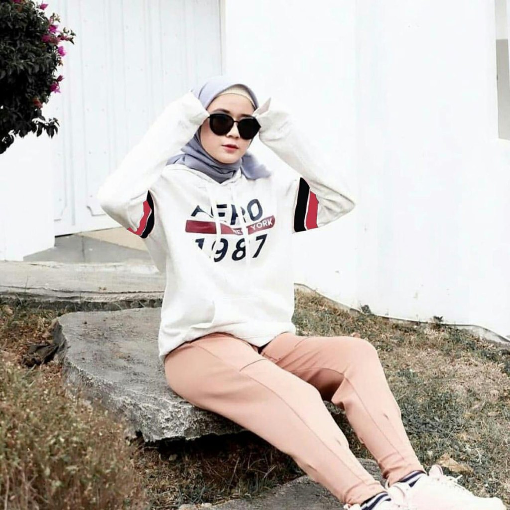 LV HOODIE AERO SWEATER CV / Atasan Outwear Pakaian Wanita