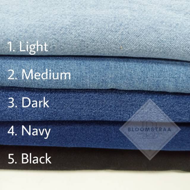 Kain chambray denim washing bahan jeans washing untuk atasan outter