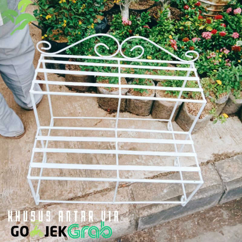 rak besi / rak pot tanaman / rak tanaman susun 2