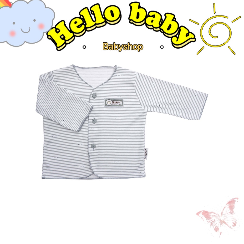 FLUFFY Baju Lengan Panjang Abu (Isi 3Pcs) ABU Newborn