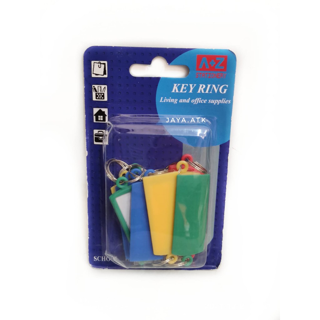 GANTUNGAN KUNCI KEY RING LABEL PLASTIK SET 12 (6 X 2 CM) AZ03 MURAH KUNCI LOKER KANTOR