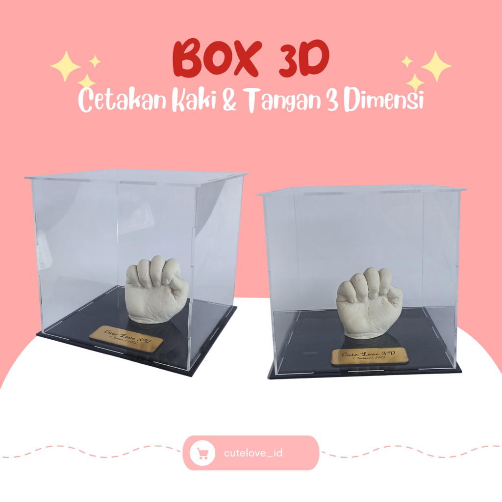 Box 3 Dimensi - Display Cetakan Tangan 3 Dimensi