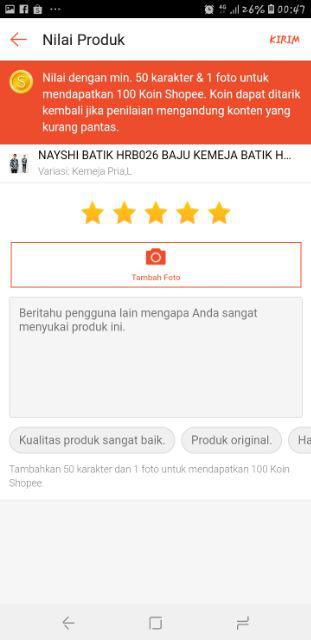 Nayshi Batik Hrb026 Baju Kemeja Batik Hem Sogan Prada Tulis Halus Original Daun Blarak Biru Pancal