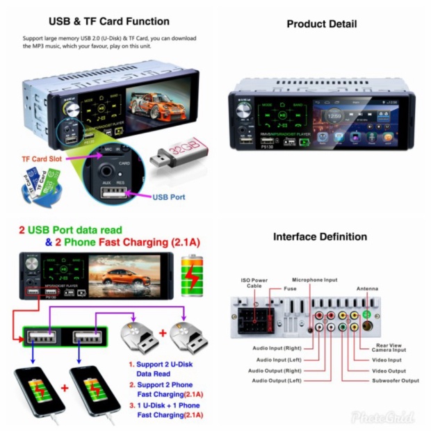 Unik Head Unit Tape Mobil Single Din Mp5 Player Bluetooth Garansi Original Limited