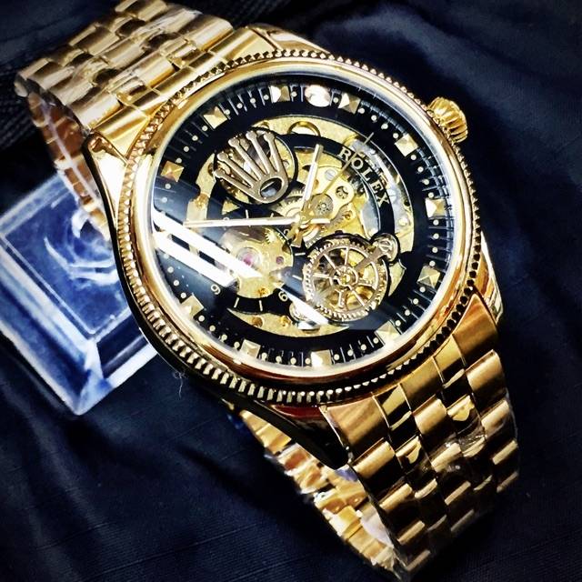 Rolex Medium Chain Skeleton GoldBlack