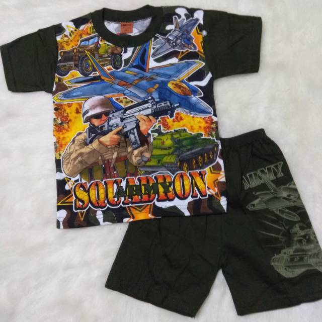Baju Stelan Anak Laki 2-6thn Motif Army 2