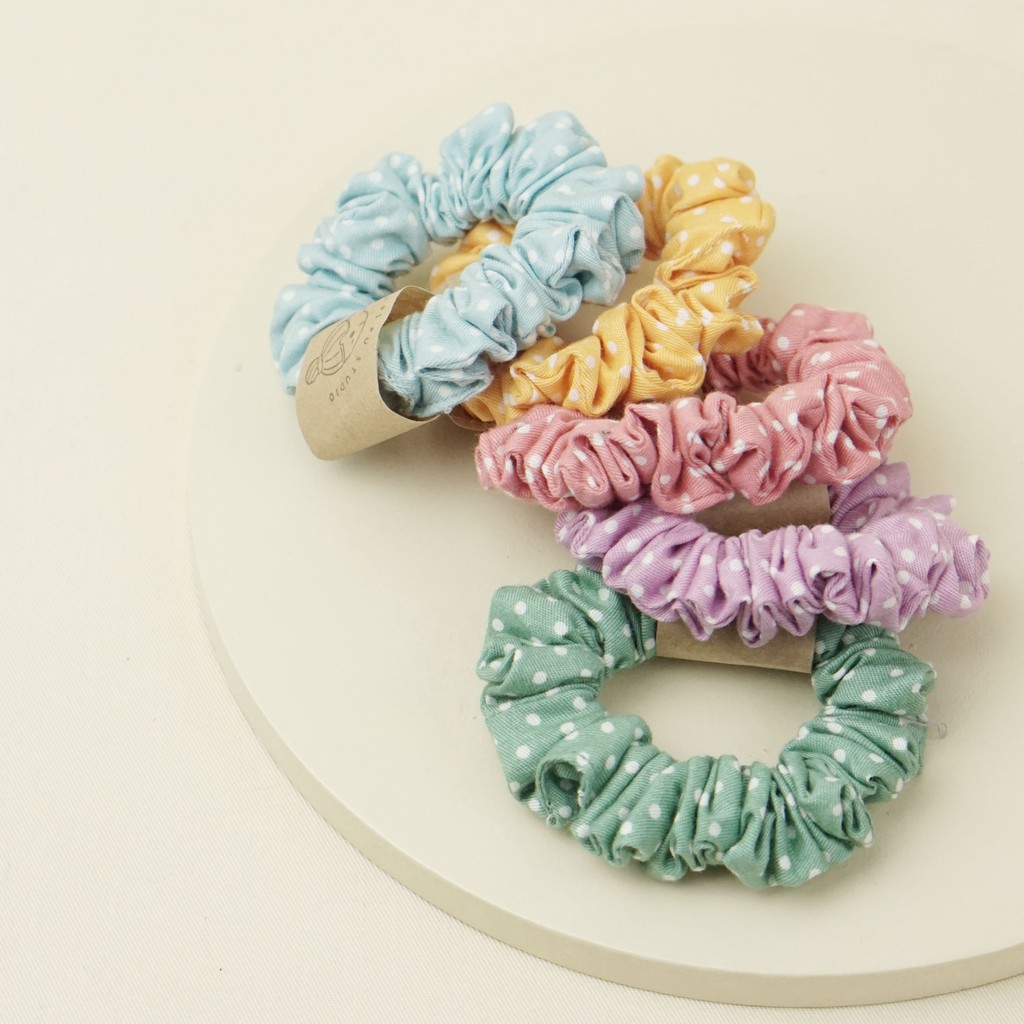 Papipustudio - scrunchies ikat rambut kunciran Mini colour pop series