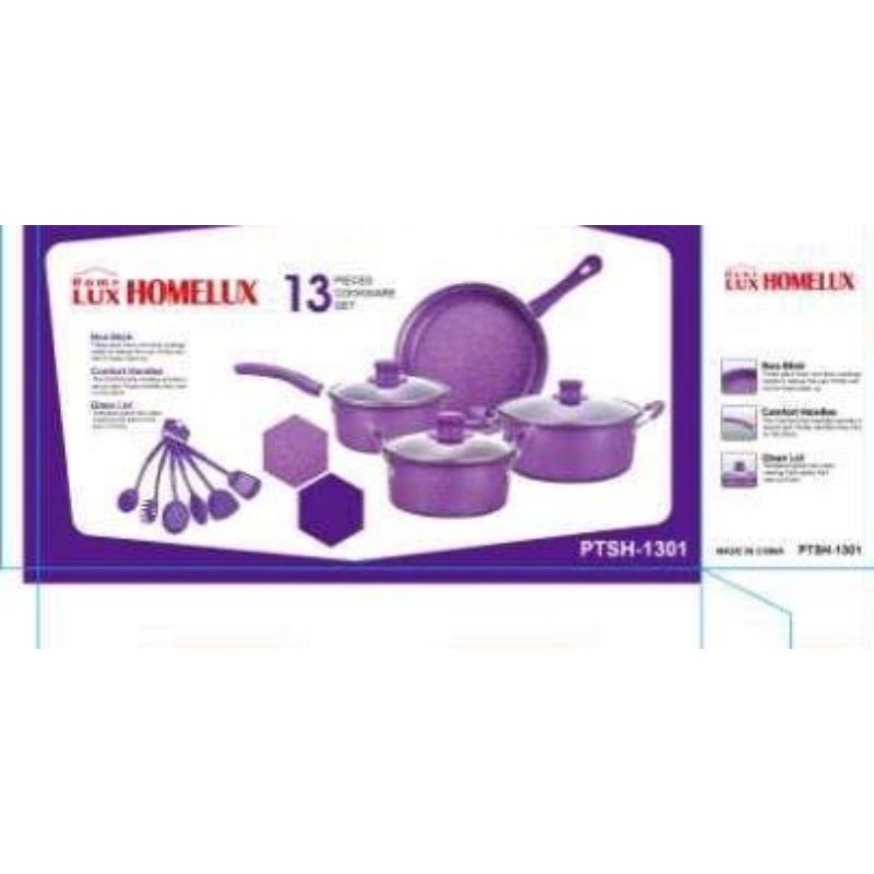 Panci Set Homelux 13 Pcs Cookware Set Marble