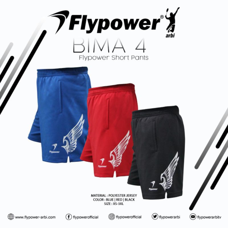 Celana bulutangkis flypower bima original