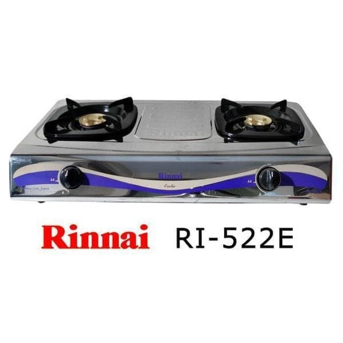 Kompor Gas 2 Tungku Stainless Steel RINNAI RI522 E
