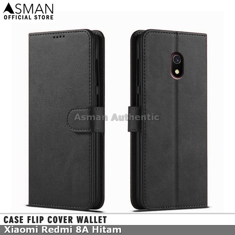 Asman Case Xiaomi Redmi 8A Leather Wallet Flip Cover Premium Edition