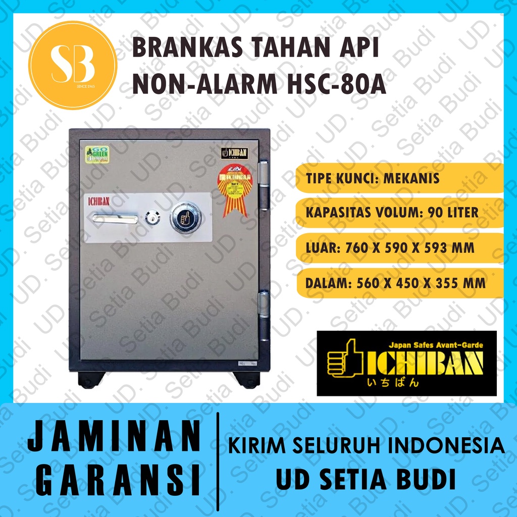 Brankas Ichiban Tahan Api Non-Alarm HSC-80A