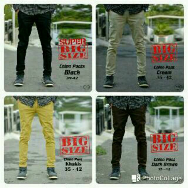Celana Panjang Chino Pria | jumbo | Size 35 - 42