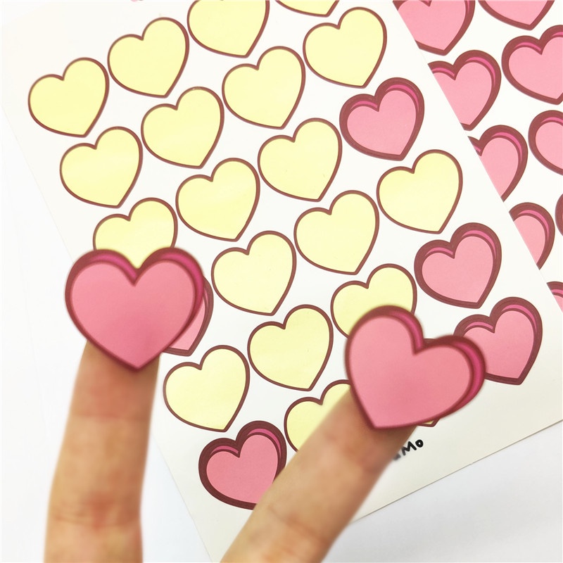 2 Pcs/set Korean Sweet Style Heart Cake Bear Pattern Waterproof Stickers for Cell Phone Decoration