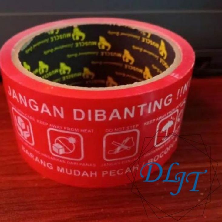 

Menarik.. Lakban fragile merah 50yard PER DOS