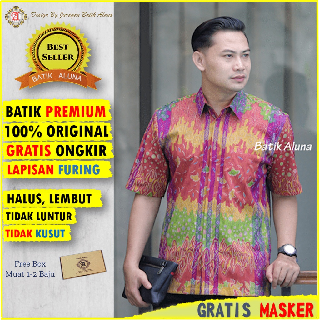 Batik Cowok Premium Atasan Premium Batik Pria Lengan Pendek Modern Kemeja Batik Exclusive Pria Origi
