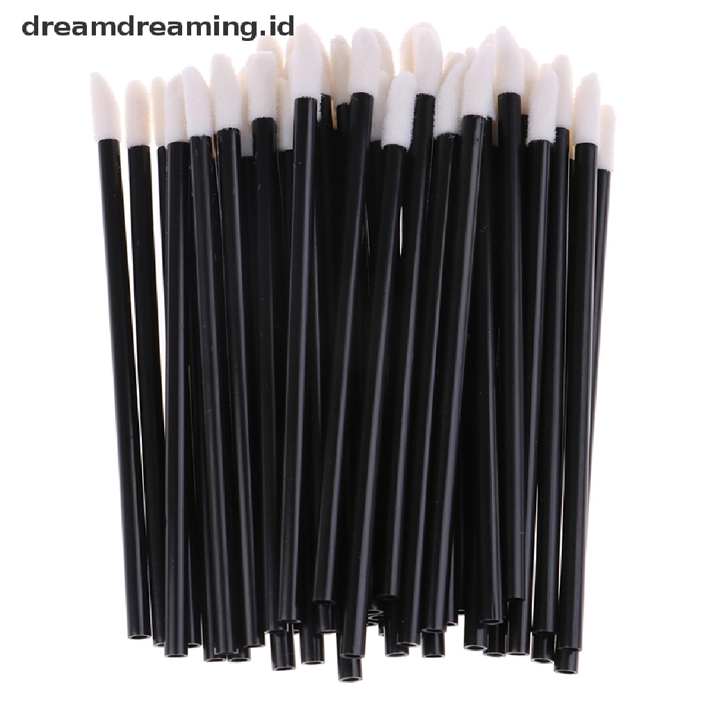 (dreamdreaming.id) 100pcs Brush Aplikator Lip Gloss Sekali Pakai Untuk Makeup / Kosmetik Wanita