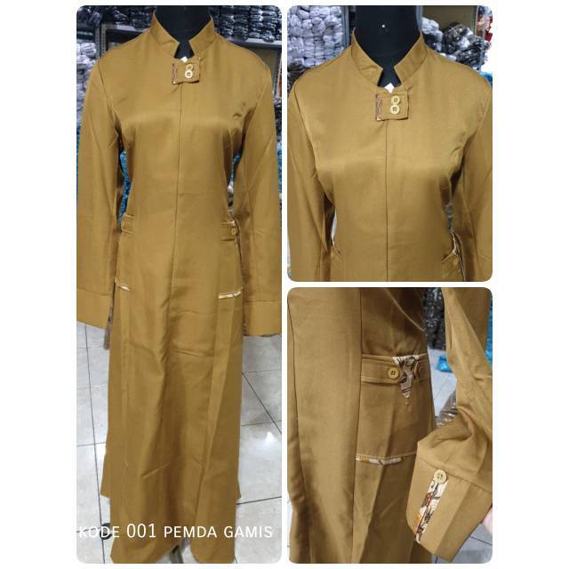 BAJU GAMIS ASN PEMDA KHAKI KEKI DINAS KERJA GURU PNS KELURAHAN KECAMATAN WALIKOTA PROVINSI RESMI ...