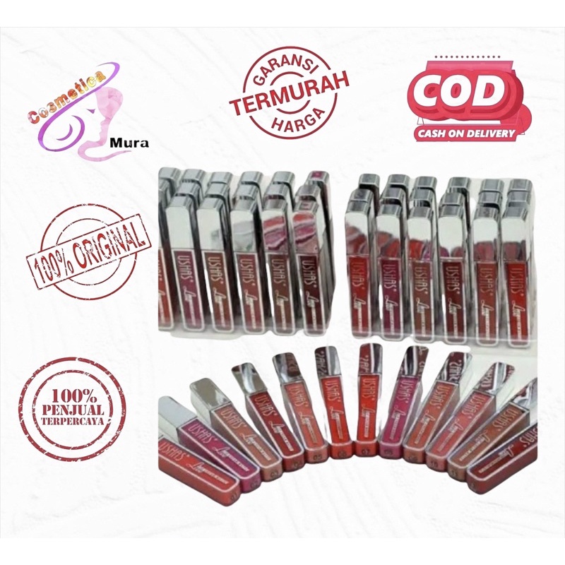 [ harga box isi 12 ] ushas lipmatte / ushas lipcream matta bpom / ushas lipgloss matte