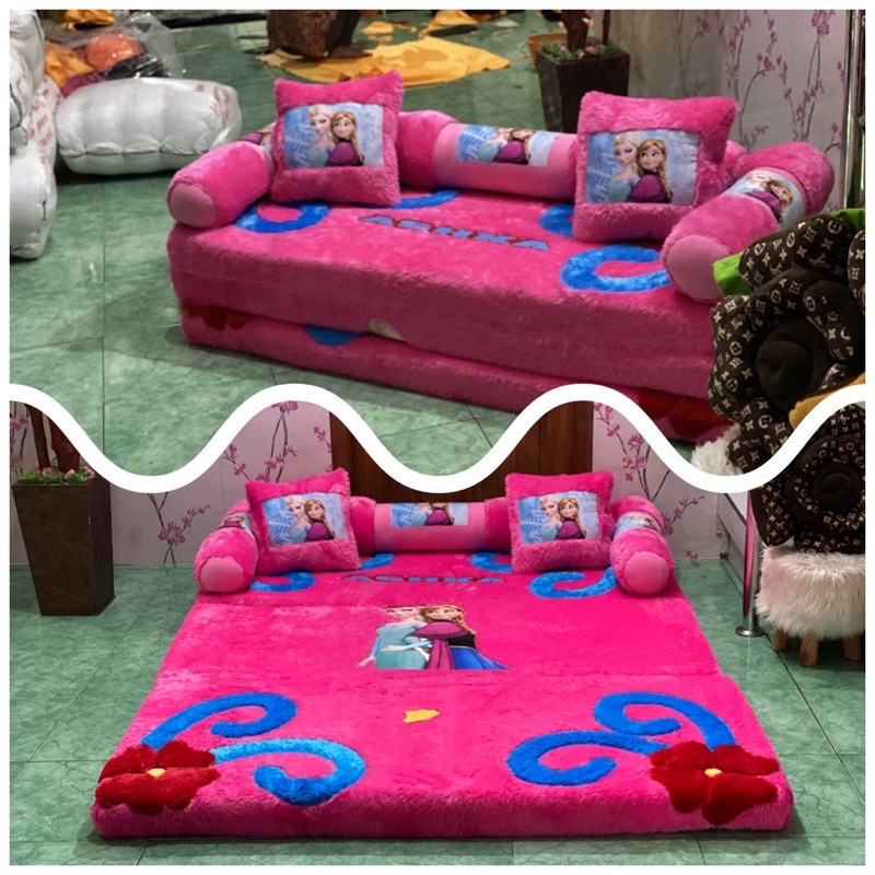Sofa Bed Lipat Bulu Jumbo 200x150x10 Tinggi Sofa 30 cm Premium / Garansi Busa 15 thn / Kasur Lipat S