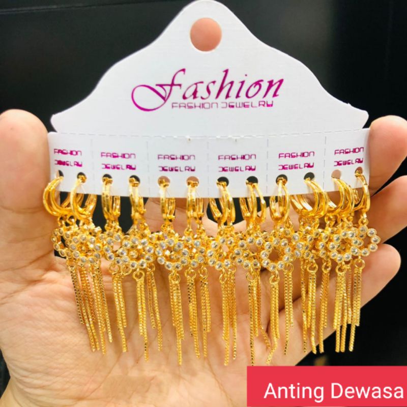 Anting jepit xuping lapis emas model jurai