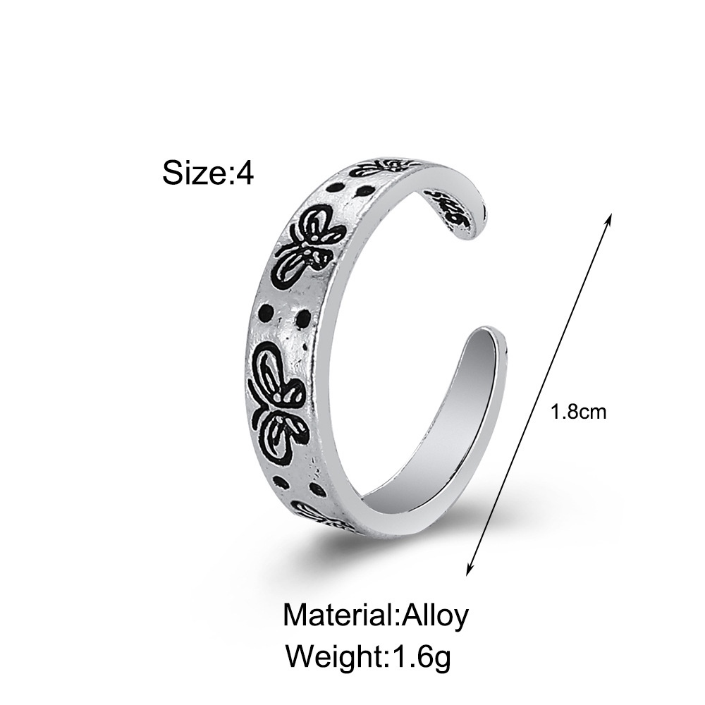 Cincin Model Terbuka Bahan Metal Desain Ukiran Butterfly Gaya Vintagebohemian Handmade Untuk Priawanita