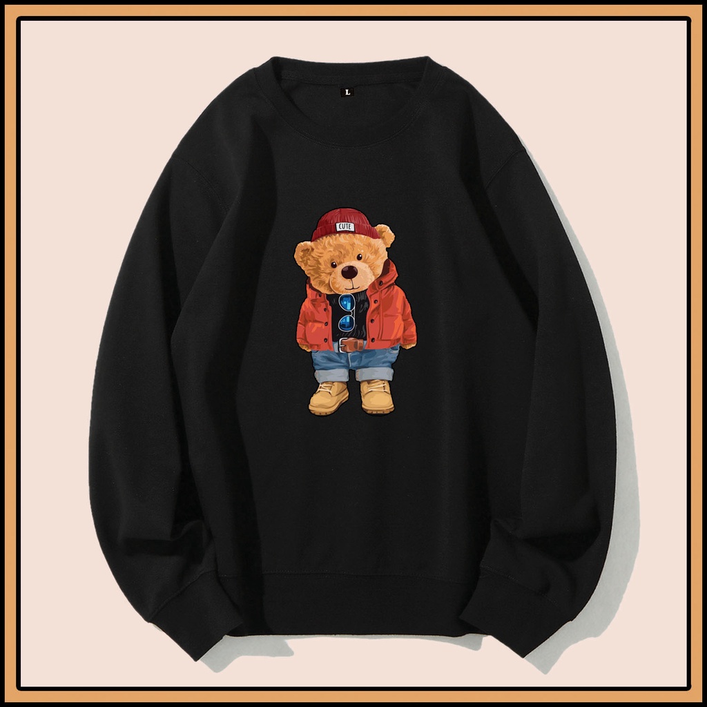 CALVIERO SHOP - BAJU SWEATER WANITA ATASAN BEAR RED  SWEATER DEWASA BRAND ANIME SWEATER HODDIE FASHION CITAYEM SCBD FASHION WEEK FASHION VIRAL TIKTOK