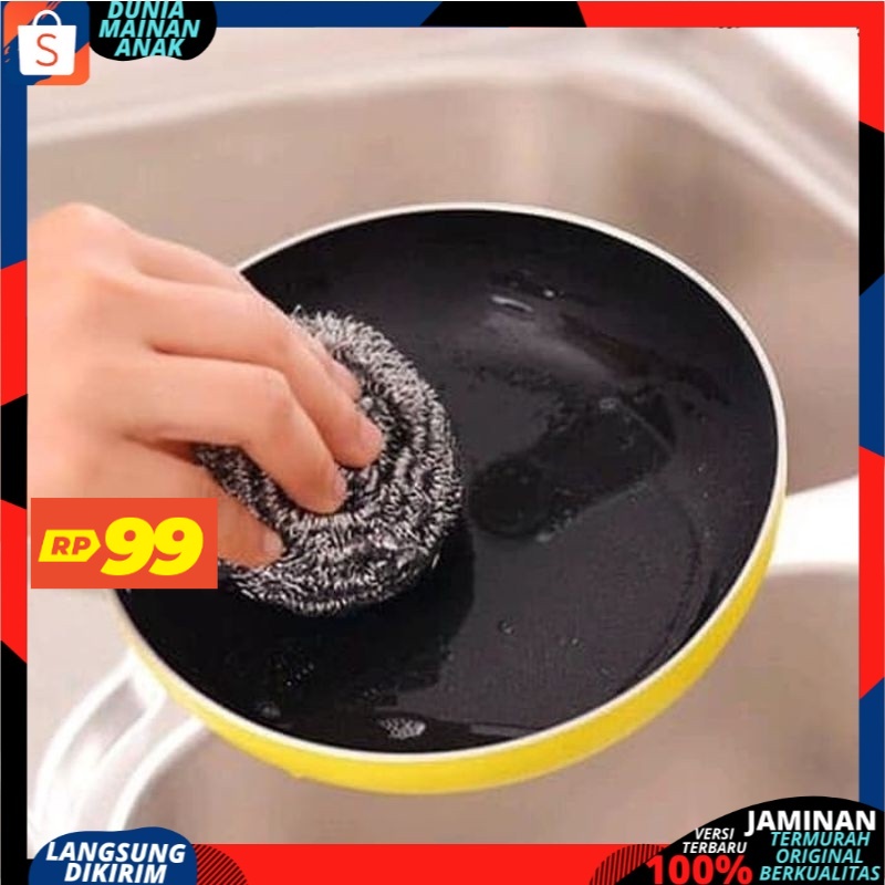 ( PROMO 99 ) Sabut Stainless spoon spun Dapur sink - tempat sabun kawat Sikat Besi untuk Perabot Rumah