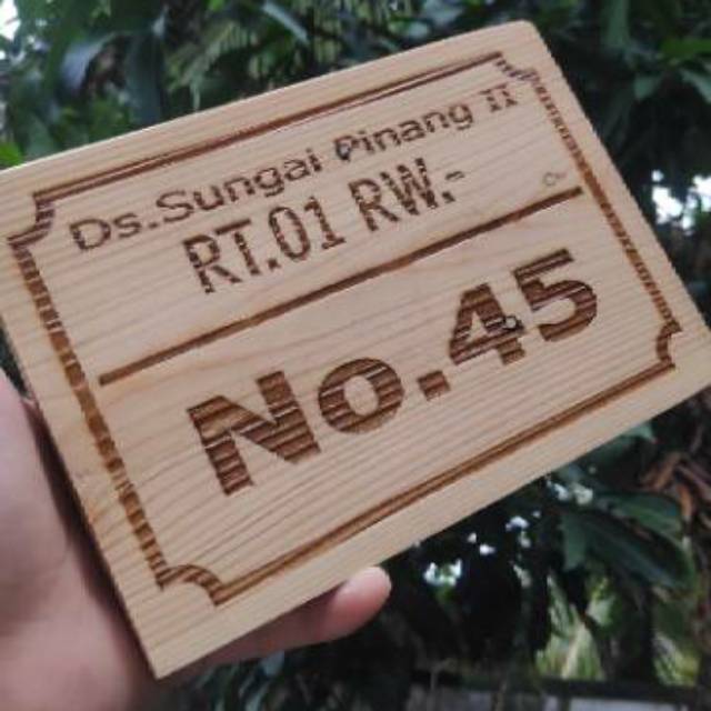 Nomor rumah kayu jati belanda