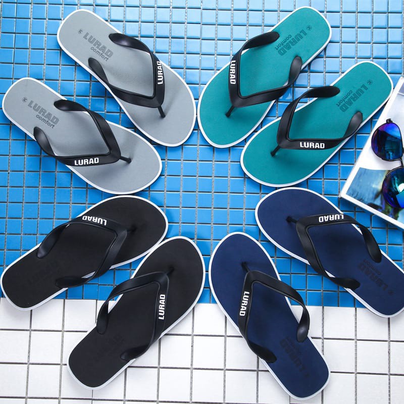 Sendal Cowok Tahan Air Stylist Kasual Terbaru sandal jepit Pria Anti slip sandal karet pantai trendy Keren Kekinian