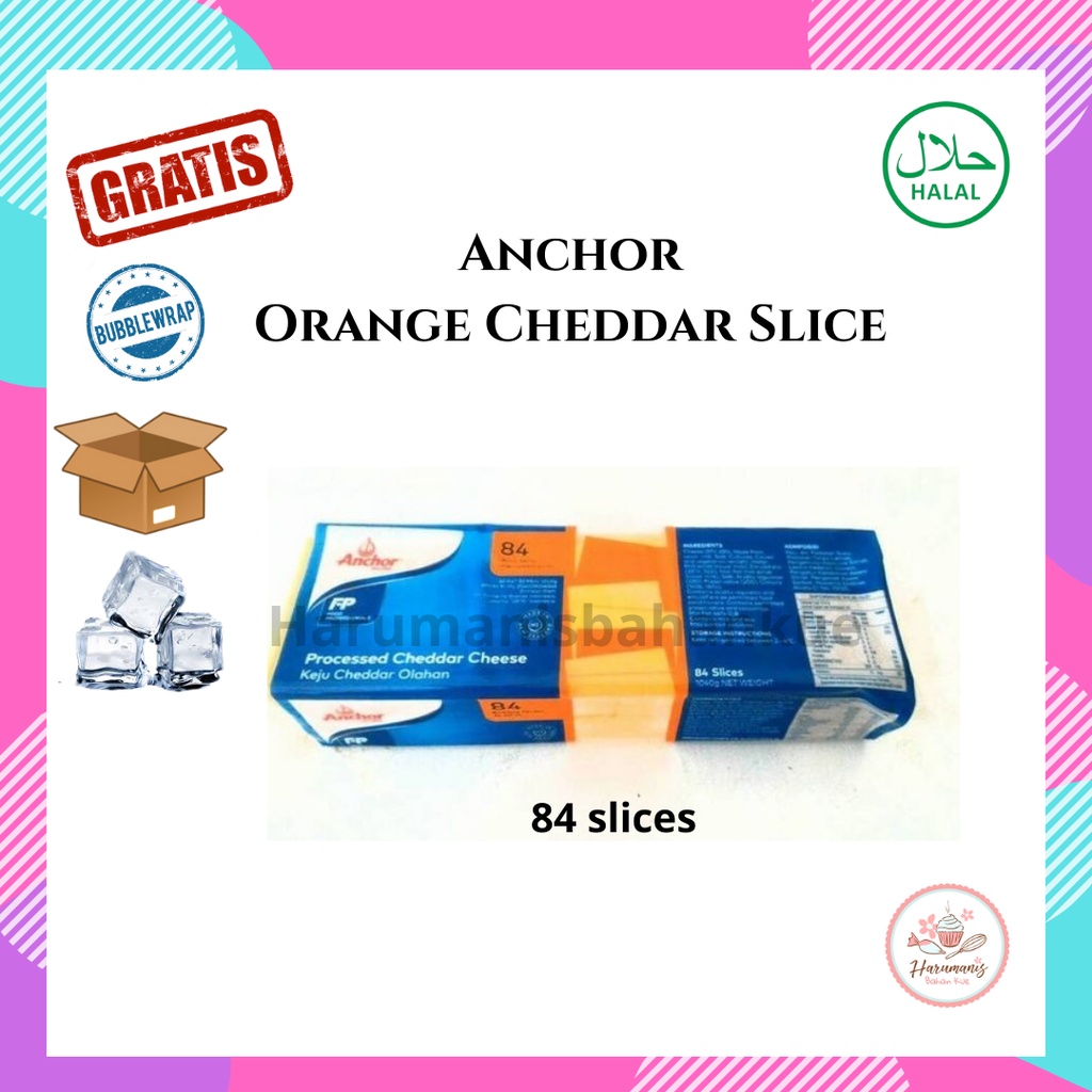 

Anchor Red Orange Cheddar Slice Keju Anchor 84 Slices