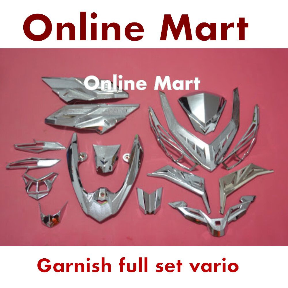full set cover body garnish crome vario 125led vario 150 tehno