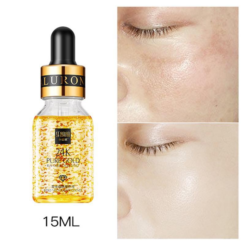 24K Esensi Emas Cair Pelembab Pori-pori Menyusut Tidak Berminyak Skincare Kosmetik Wajah Oil Serum