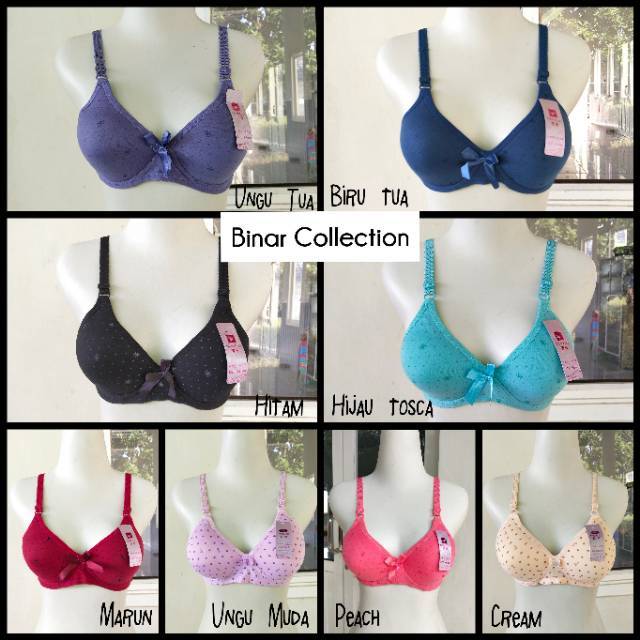 BH bra bintik wanita size 38 40 42 44 BH Jumbo cup besar murah cantolan 3