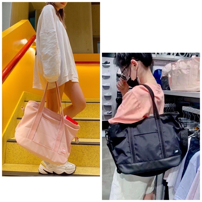 NEW BALANCE CORE TOTE BAG PINK & BLACK / tas wanita sport NB