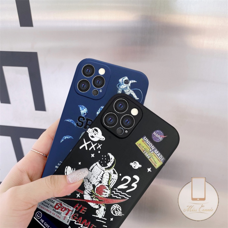 Xiaomi Redmi 10 9A Mi POCO F3 POCO M3 Pro Mi 11 lite 10T 10 Note9 Note10 Note8 Redmi 9 9C NFC 9T Note10Pro Note10S Poco X3 Poco M3 A15 A16 Reno 5 4 5F A54 A74 A12 A7 A5S A3S A9 A5 A53 2020 A35 Straight Cube Nasa Astronaut Space Soft Phone Case-3