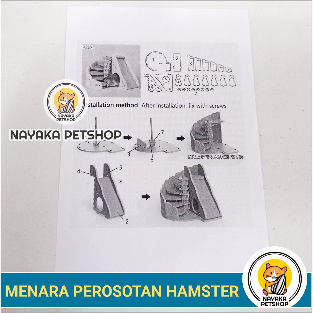 Mainan Hamster Menara Panjat Tangga Perosotan Rumah Hewan