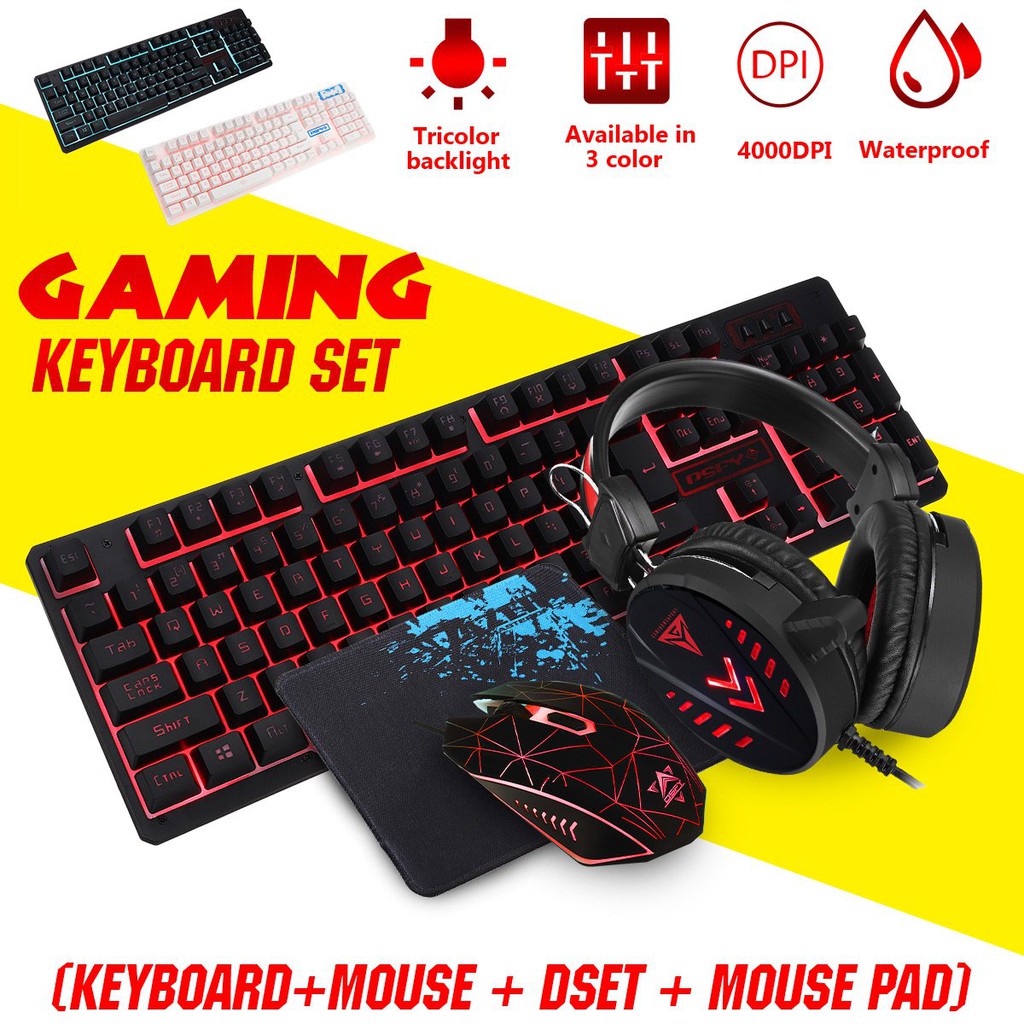 RUYINIAO K59 RGB Backlit Gaming Keyboard and Mouse Combo with Headset