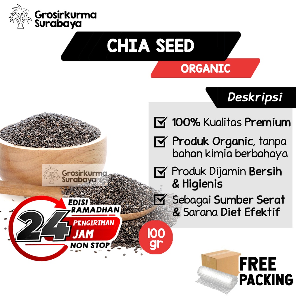 Black Chia Seed Organic 100gr Bagus Untuk Diet Jurus Sehat Ala JSR Zaidul Akbar Asli Mexico Herbal