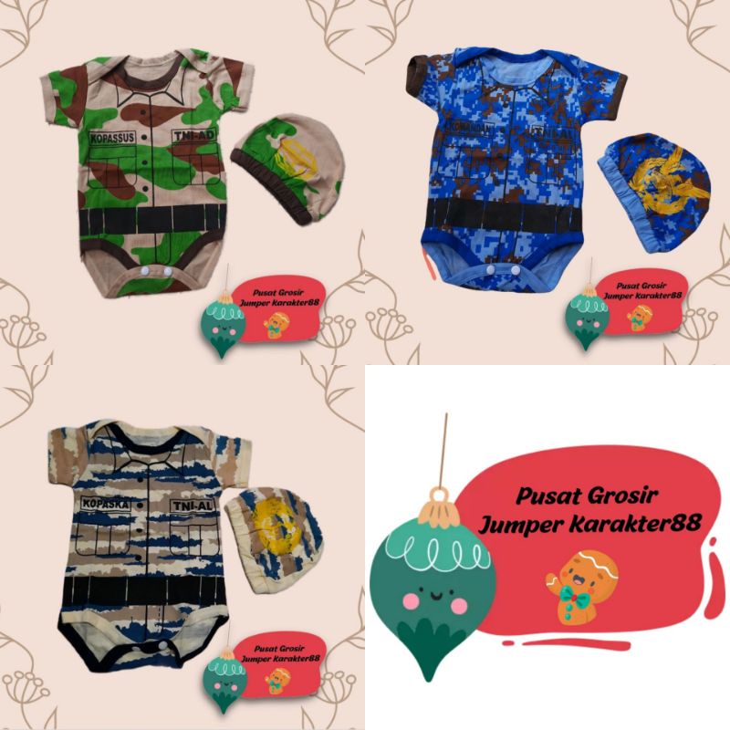 Baju bayi Jumper bayi karakter bayi TNI AD / TNI AU / TNI AL