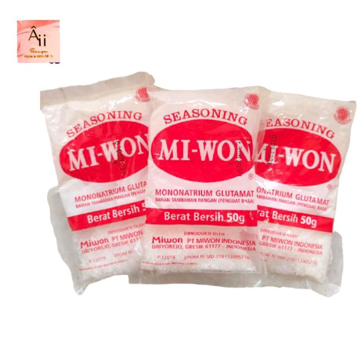 

1sachet micin seasoning miwon netto ±50gr per sachet