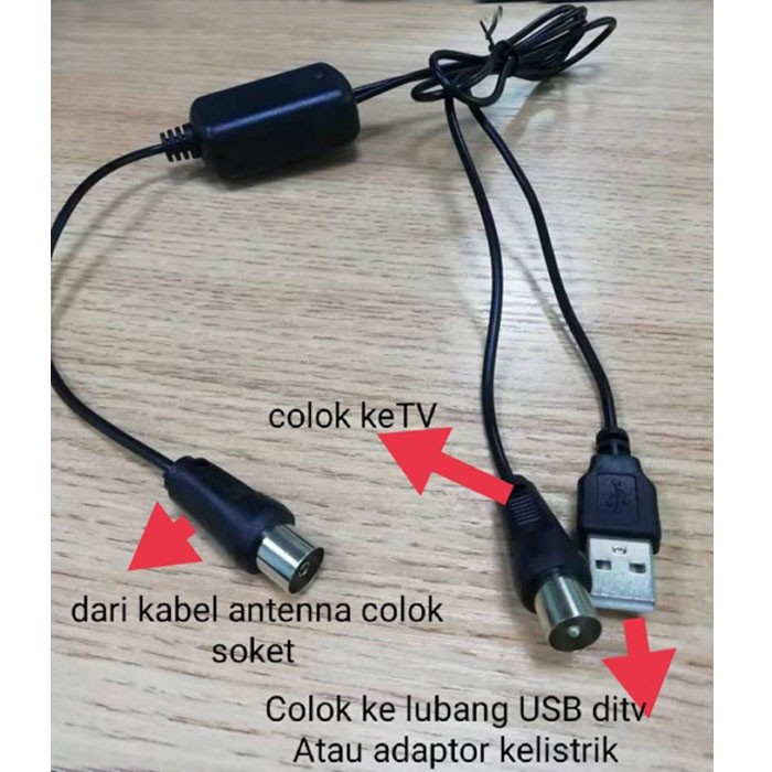 VDR V-201AB V210AB Antena Booster USB Amplifier UHF Gain Sampai 30dB