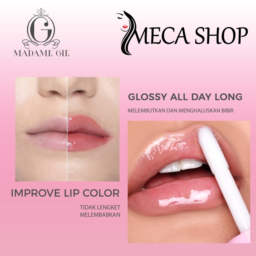 Madame Gie Lip Gloss | Brilliant Glaze Lip Liquide | Lippie Slicks | Glips - MakeUp Lipstik Glitter