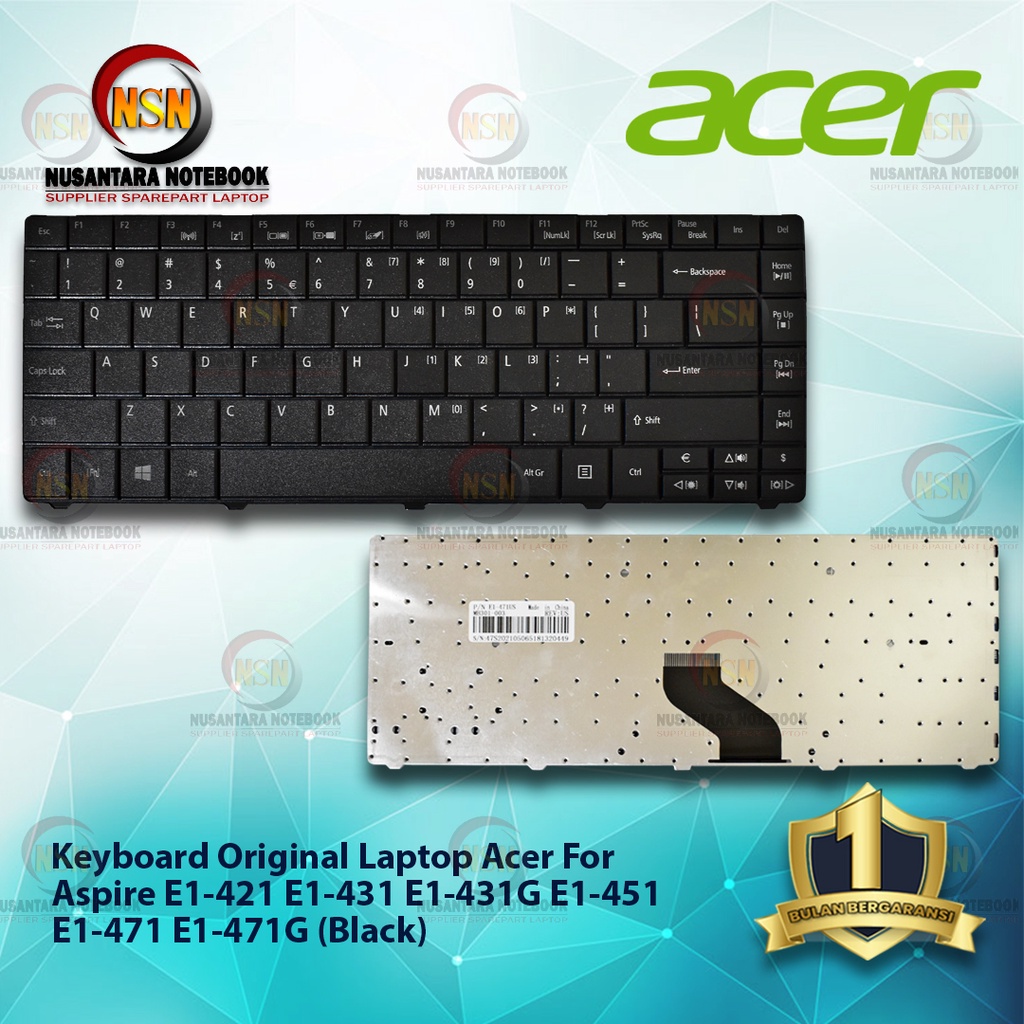 Keyboard Acer Aspire E1-421 E1-431 E1-431G E1-451 E1-471 E1-471G Hitam