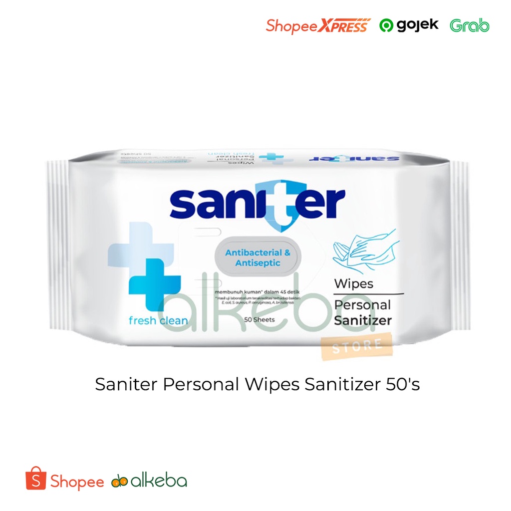 Saniter Personal Wipes Sanitizer 50's Tissue Basah antiseptic tisu