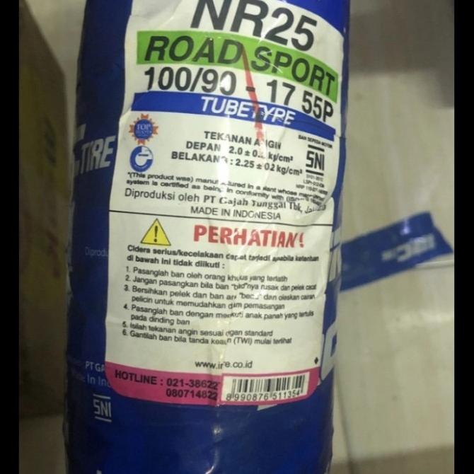 Ban Luar 100 90 17 Irc Nr25 Nr 25 Non Tubeless