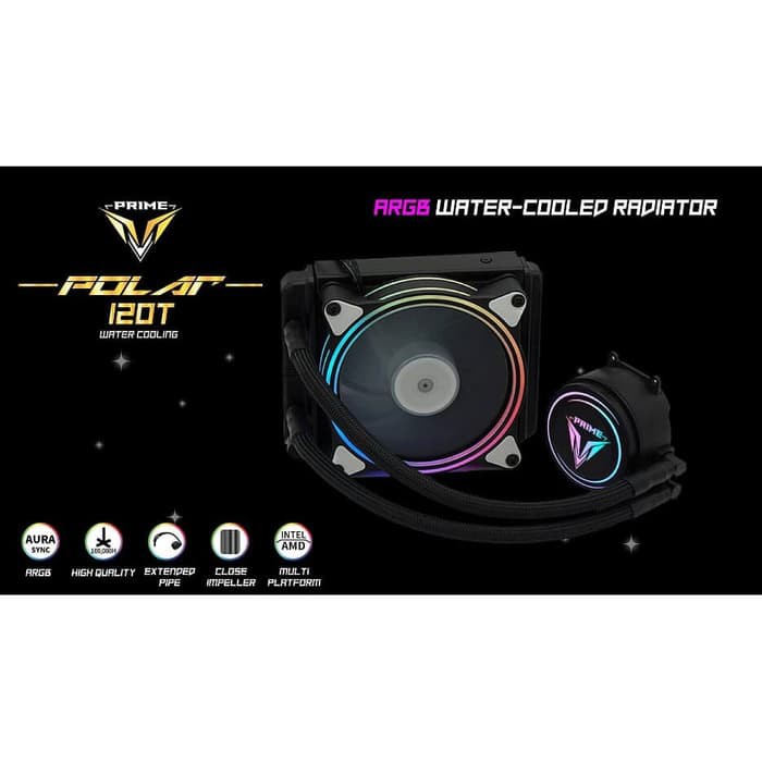 Prime Polar 120T Water Cooling 120mm Radiator Anti-Leak ARGB Aura Sync