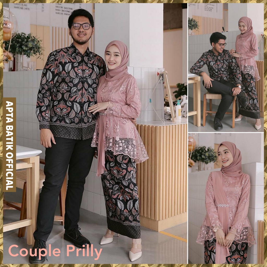 [ADA ANAK READY 5 WARNA] BATIK COUPLE PRILLY TULLE SLENDANG CERUTI PAYET