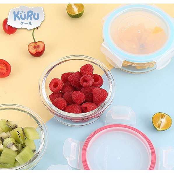 Kuru Baby Glass Food Container / Tempat Makan Mpasi